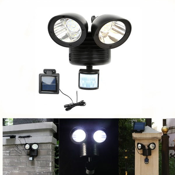Photocell Included, 20W Dual-Head Motion-Activated LED Outdoor Security Light